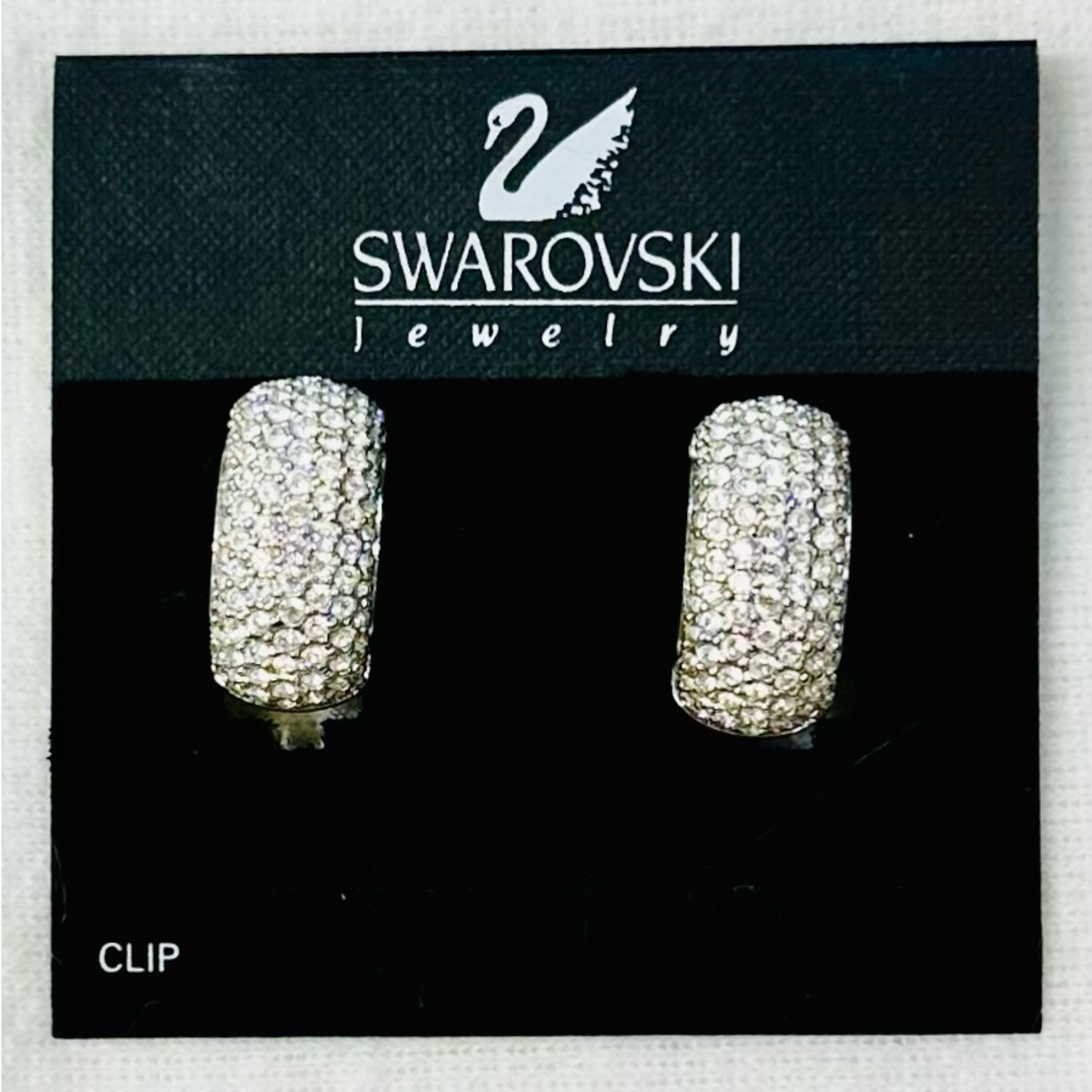 Vintage Swarovski Sparkling Silver Clip Earrings